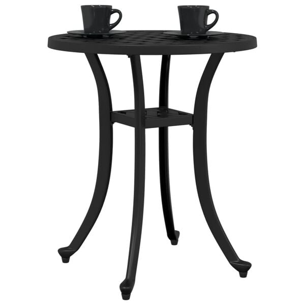 vidaXL Mesa de jardim &Oslash;48x53 cm alum&iacute;nio fundido preto