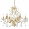 vidaXL Lustre com contas de cristal 6 x E14 redondo dourado