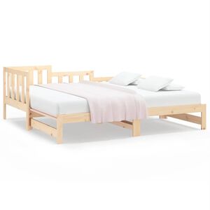 vidaXL Sof&aacute;-cama de puxar 2x(90x200) cm madeira de pinho maci&ccedil;a