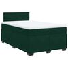 vidaXL Cama boxspring com colch&atilde;o 120x200 cm veludo verde-escuro
