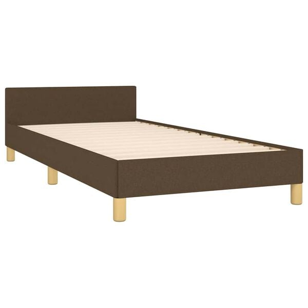 vidaXL Estrutura de cama sem colchão 100x200 cm tecido castanho-escuro