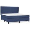 vidaXL Cama com molas/colch&atilde;o 160x200 cm tecido azul