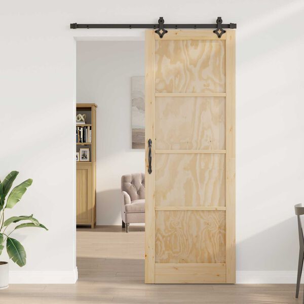 vidaXL Porta Deslizante ORKDAL Castanho 83 x 232 cm