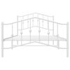 vidaXL Estrutura de cama com cabeceira e pés 107x203 cm metal branco