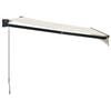vidaXL Toldo retr&aacute;til 3x2,5 m tecido e alum&iacute;nio cor creme