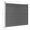 vidaXL Conjunto painel de cerca 353x146 cm WPC preto