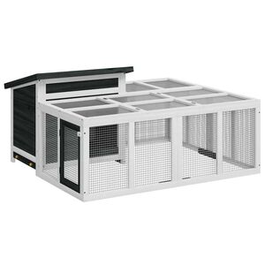 vidaXL Coelheira 144x123x67,5 cm pinho maci&ccedil;o cinzento