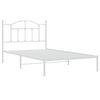 vidaXL Estrutura de cama em metal com cabeceira 107x203 cm branco