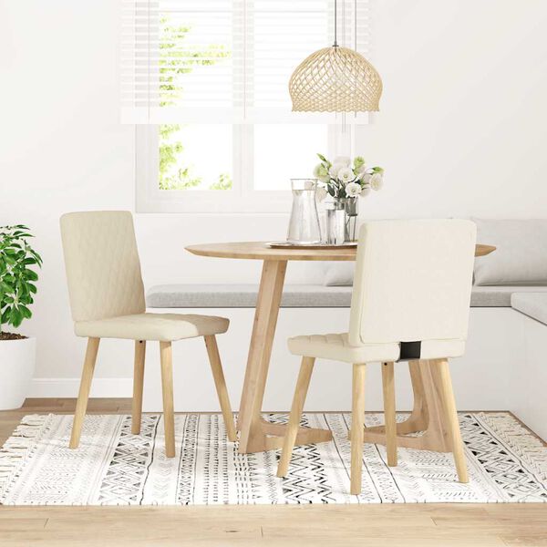 vidaXL Cadeiras de jantar 2 pcs linho