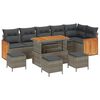 vidaXL Conjunto de Sof&aacute; de Jardim com almofada 12 pcs Cinzeto vime PE