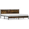 vidaXL Estrutura de cama sem colch&atilde;o 193x203cm metal carvalho fumado