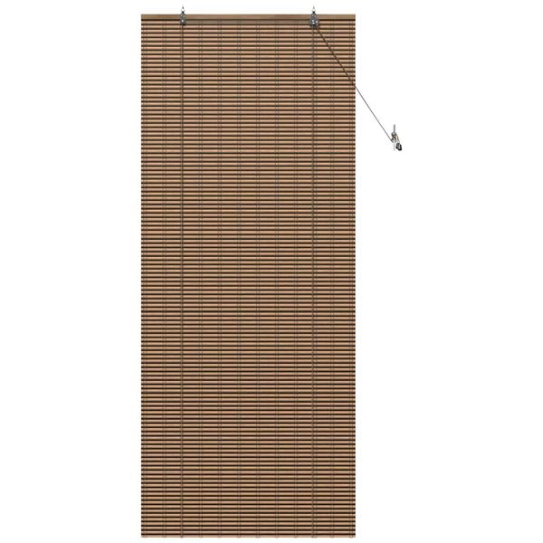 vidaXL Estores de rolo com cortinas Manual Castanho 90 x 220 cm Bambu