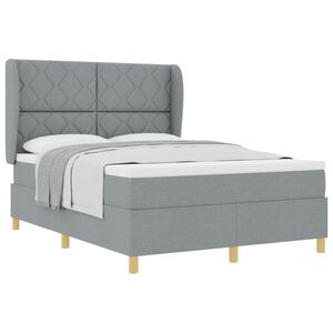 vidaXL Cama Box Springs com Colch&atilde;o Cinza Escuro 90x190 cm tecido
