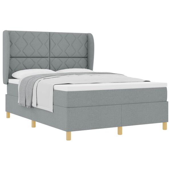 vidaXL Cama Box Springs com Colch&atilde;o Cinza Escuro 90x190 cm tecido