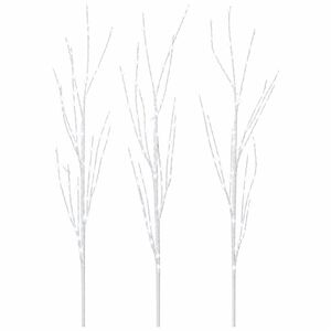 vidaXL Decora&ccedil;&atilde;o de Natal de ramos de cobre com LED 3 unid. Branco