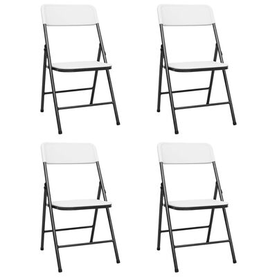 vidaXL Cadeiras de jardim dobráveis 4 pcs PEAD branco