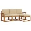 vidaXL Conjunto de Sof&aacute;s para Exterior 4 pcs Natural e Bege