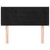vidaXL Cabeceira de cama c/ abas veludo 103x16x78/88 cm preto