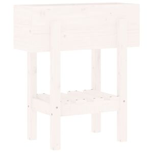 vidaXL Vaso/floreira de jardim 62x30x69 cm pinho maci&ccedil;o branco