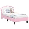vidaXL Estrutura de Cama para Crian&ccedil;a com Cabeceira Rosa 70 x 140 cm