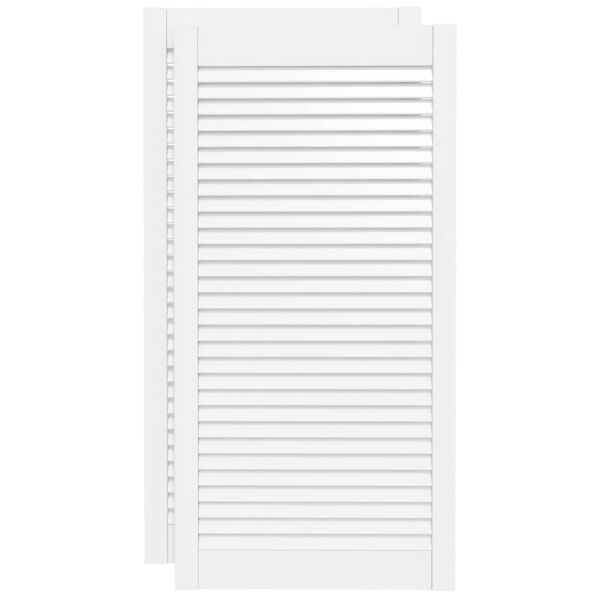 vidaXL Portas de armário 2 pcs design de persiana pinho maciço branco