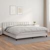 vidaXL Cama com molas/colch&atilde;o 200x200 cm couro artificial branco