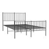 vidaXL Estrutura de cama com cabeceira e p&eacute;s 140x190 cm metal preto