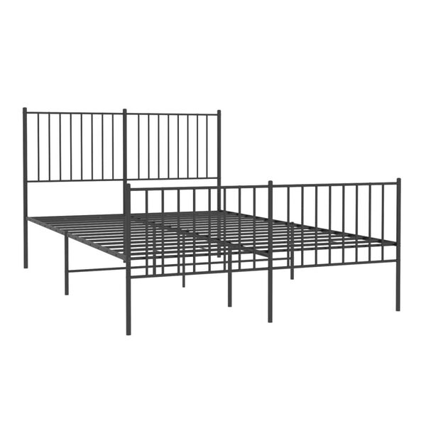 vidaXL Estrutura de cama com cabeceira e p&eacute;s 140x190 cm metal preto