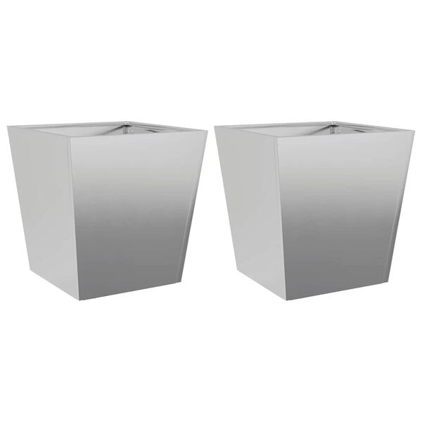 vidaXL Vaso/floreira de jardim 2 pcs 40x40x40 cm aço galvanizado