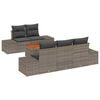 vidaXL Conjunto de Sof&aacute; de Jardim 6 unid. Cinzeto vime PE