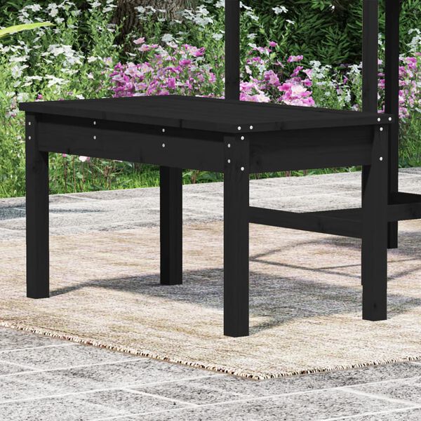 vidaXL Banco de jardim 80x44x45 cm madeira de pinho maciça preto