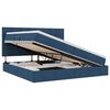 vidaXL Cama com arruma&ccedil;&atilde;o e colch&atilde;o Azul 200 x 200 cm tecido