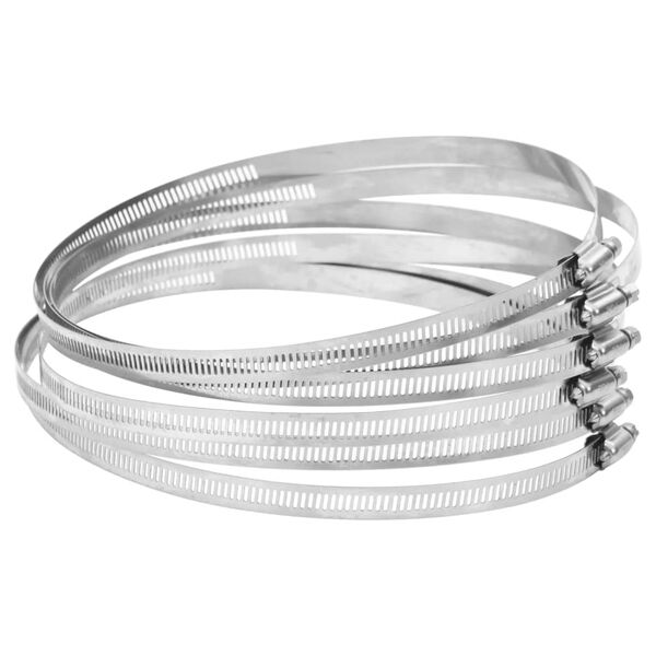 vidaXL Braçadeiras de mangueira 6 pcs 91-165 mm aço inoxidável 304