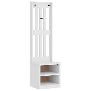 vidaXL &Aacute;rvore de Hall SANDNES Branca 45x40x159,5 cm Madeira Maci&ccedil;a de Pinho