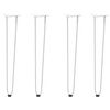 vidaXL Pernas de grampo para mesas de console para mesa de console 4 pe&ccedil;as Branco 72 cm A&ccedil;o maci&ccedil;o