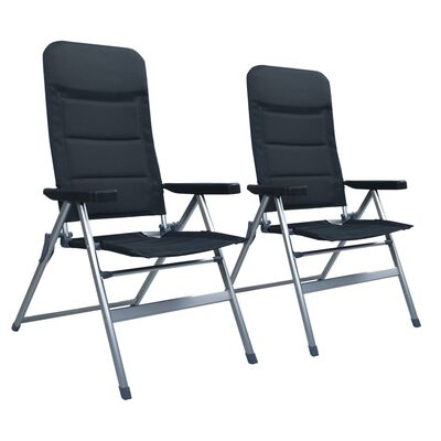 vidaXL Cadeiras de jardim reclináveis 2 pcs alumínio preto