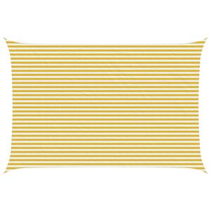 vidaXL Vela de Sombra Amarelo e Branco 4 x 5 m HDPE