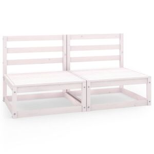 vidaXL Sofá de 2 lugares para jardim pinho maciço branco