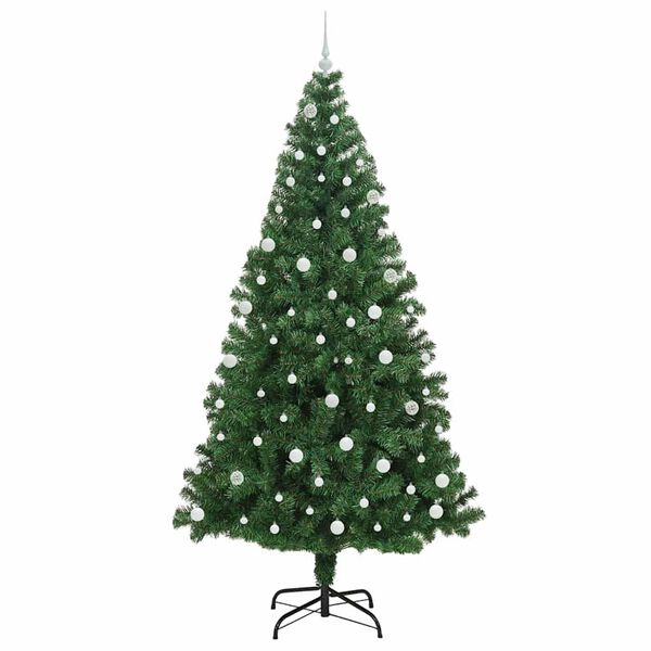 vidaXL &Aacute;rvore de Natal Artificial Verde 240 cm PVC, A&ccedil;o e Pl&aacute;stico