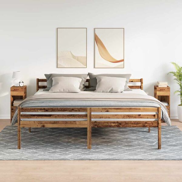 vidaXL Mesas de cabeceira 2 pcs com gaveta 25x31x66 cm madeira velha