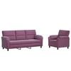 vidaXL Conjunto de Sof&aacute;s 2 pcs Roxo Veludo