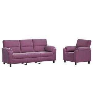 vidaXL Conjunto de Sof&aacute;s 2 pcs Roxo Veludo