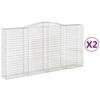 vidaXL Cestos gabi&atilde;o arqueados 2pcs 400x50x200/220cm ferro galvanizado