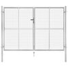 vidaXL Port&atilde;o de jardim em a&ccedil;o galvanizado 306x175 cm cor prata