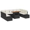 vidaXL Conjunto de Sof&aacute; de Jardim 10 unid. Preto Rattan Sint&eacute;tico