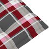 vidaXL Cadeiras de jardim c/ almofad&otilde;es xadrez vermelho 2 pcs teca