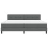 vidaXL Cama Box com colch&atilde;o Cinzento escuro 200 x 200 cm tecido