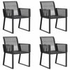 vidaXL Cadeiras de jardim 4 pcs vime PE preto