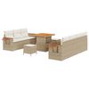 vidaXL Conjunto de Sof&aacute; de Jardim 10 pcs Bege vime PE