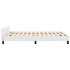 vidaXL Estrutura cama c/ cabeceira couro artificial 140x190 cm branco